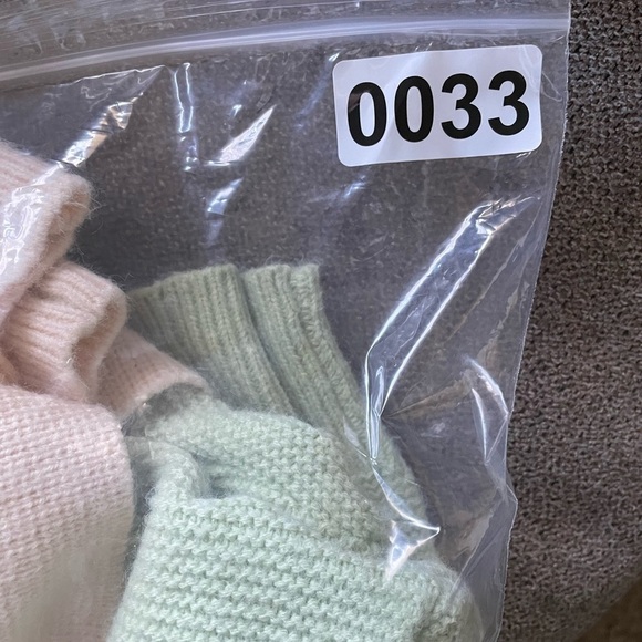 See And Be Seen Pearl Button Contrast Cardigan Sweater S Mint Green Cream - Picture 9 of 10